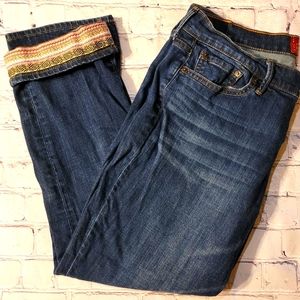Lucky Brand Sweet Crop Jeans Contrast Cuff 10/30